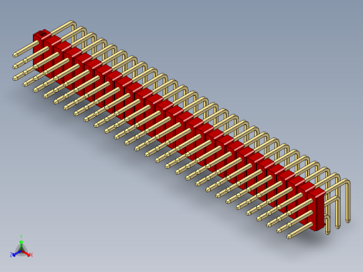 彩色公排针 100mil 2.54mm 系列-DS1022_red_3x28p_100mil_TypeD_rev1.0