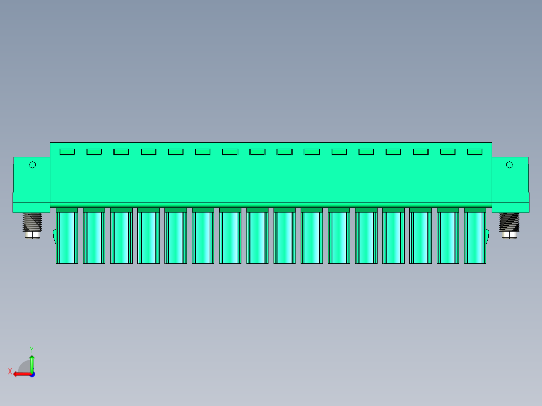 DEGSON 15EDG（公头） 3.5mm 螺钉锁紧，插拔式接线端子 FullPack-15EDGKM-3.5-16P-14-00AH后视图
