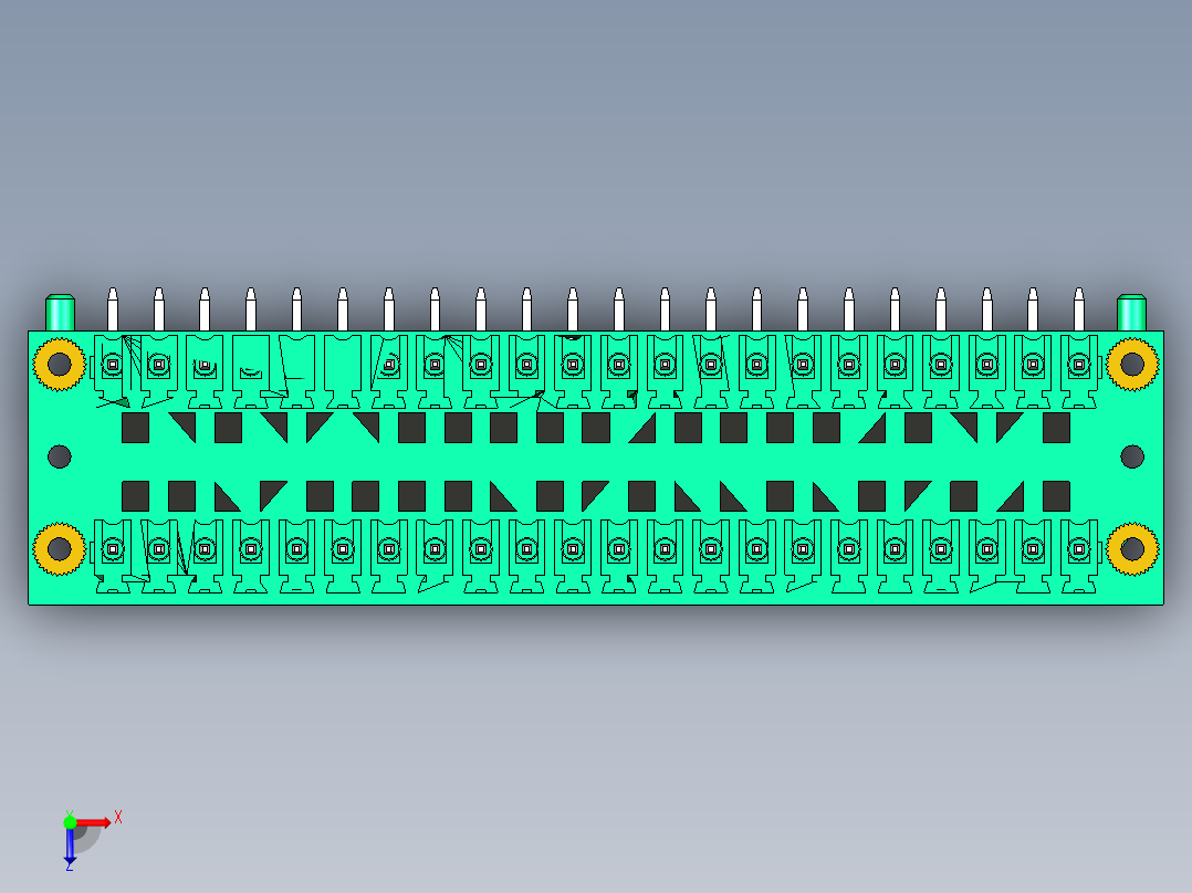 DEGSON 15EDG（公头） 3.81mm 螺钉锁紧，插拔式接线端子 FullPack-15EDGRHM-3.81-44P-14-00AH俯视图