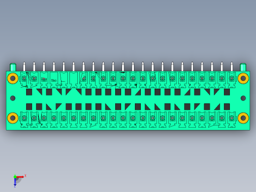 DEGSON 15EDG（公头） 3.81mm 螺钉锁紧，插拔式接线端子 FullPack-15EDGRHM-3.81-44P-14-00AH俯视缩略图