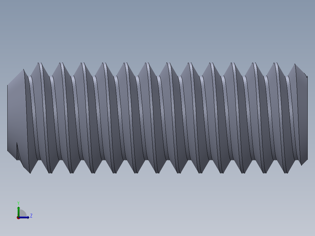 UNC 平头紧定螺钉-UNC SET SCREW 8-32 x0.4375.SLDPRT左视图