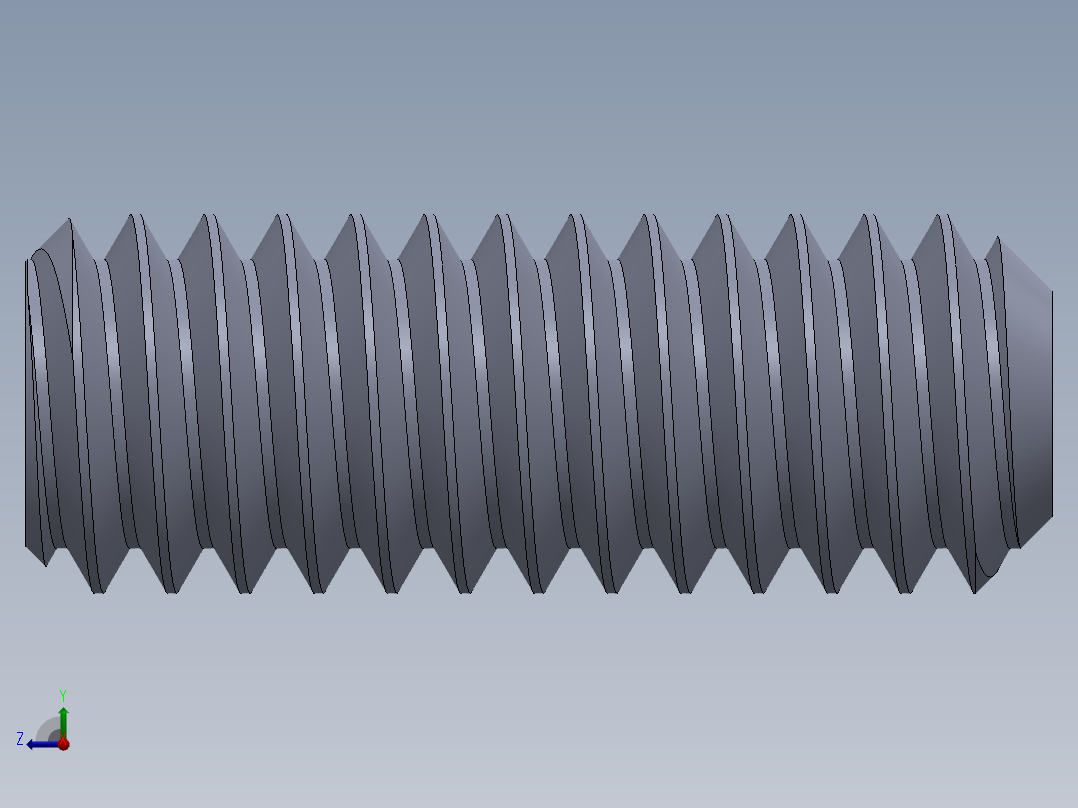 UNC 平头紧定螺钉-UNC SET SCREW 8-32 x0.4375.SLDPRT右视图