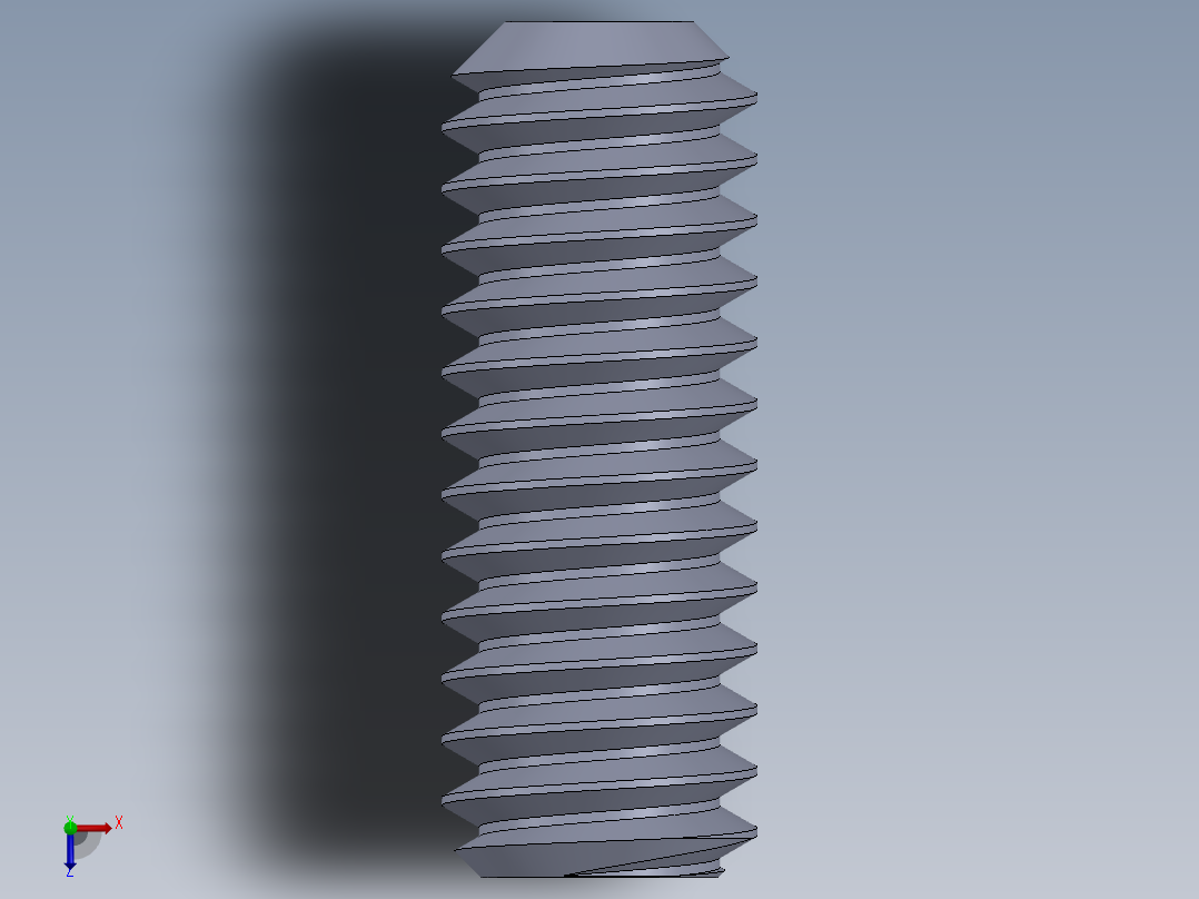 UNC 平头紧定螺钉-UNC SET SCREW 8-32 x0.4375.SLDPRT俯视图