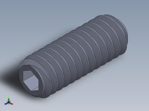 UNC 平头紧定螺钉-UNC SET SCREW 8-32 x0.4375.SLDPRT正等轴测缩略图