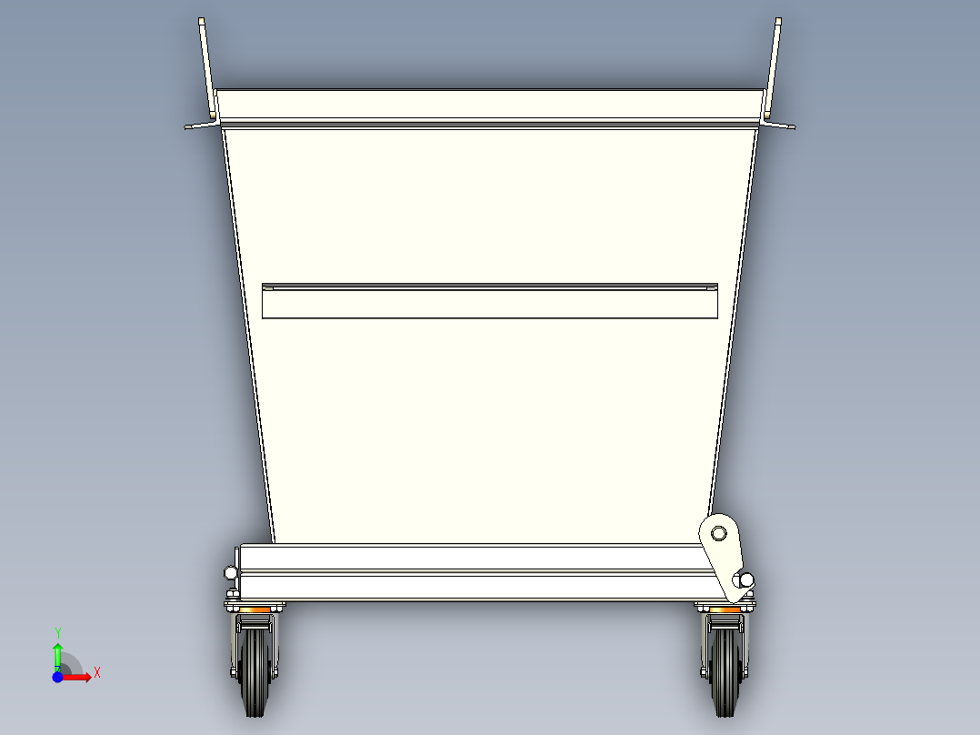 底部可折叠的切屑容器前视图