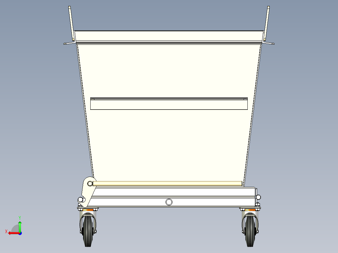 底部可折叠的切屑容器后视图