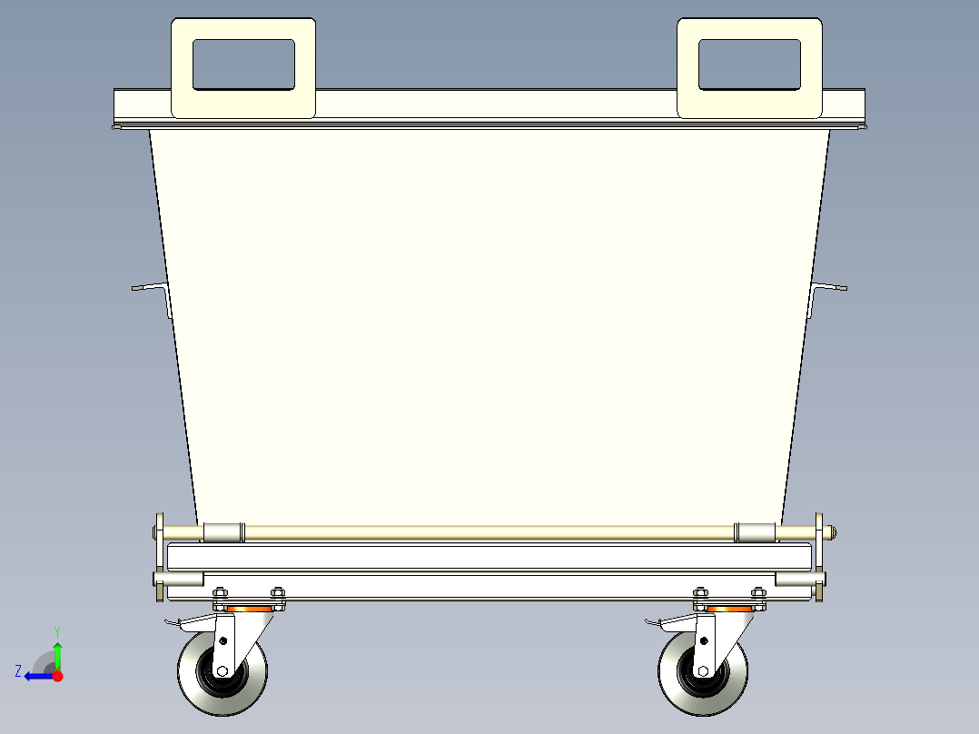 底部可折叠的切屑容器右视图