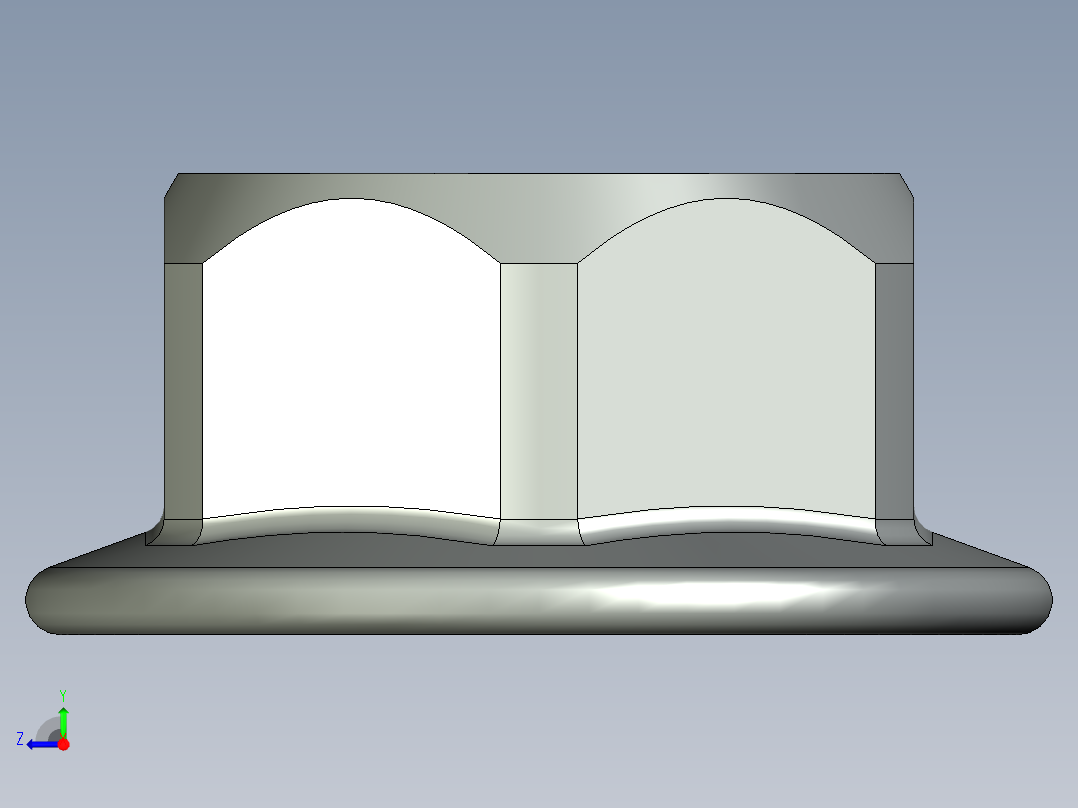 SO 4161标准6923法兰螺母右视图
