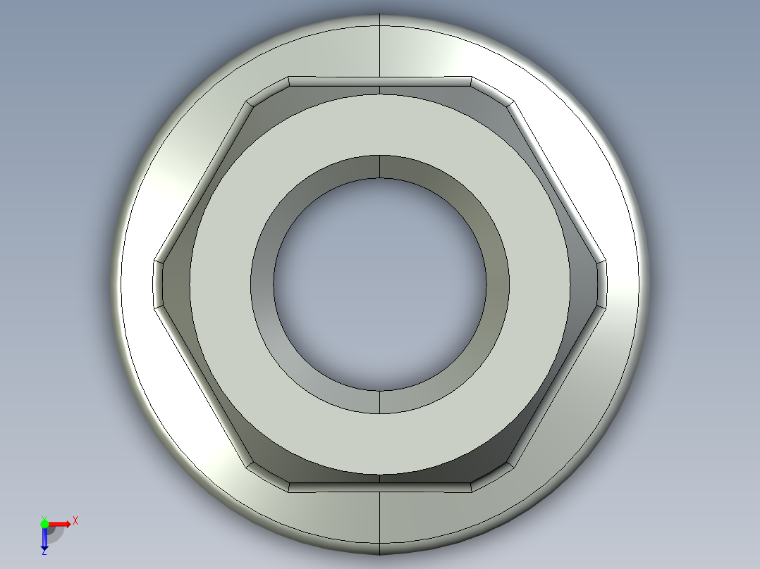 SO 4161标准6923法兰螺母俯视图