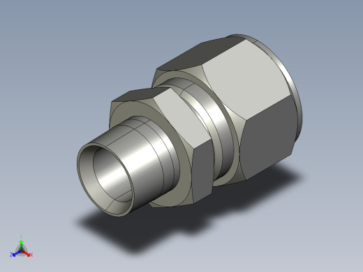 卡套式工业通用硬管接头16-12_fbu-s正等轴测缩略图