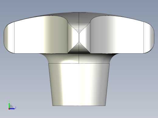 星型把手(鋁合金)ALCK-3D多系列多零件图纸模型左视缩略图