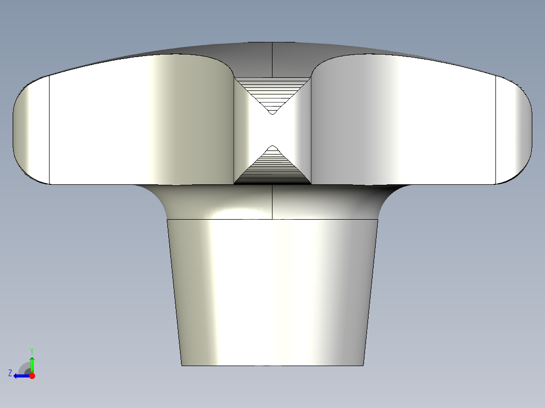 星型把手(鋁合金)ALCK-3D多系列多零件图纸模型右视图