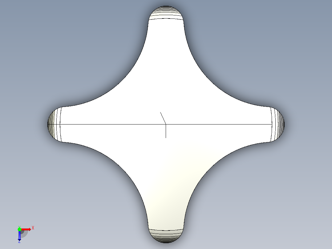 星型把手(鋁合金)ALCK-3D多系列多零件图纸模型俯视图