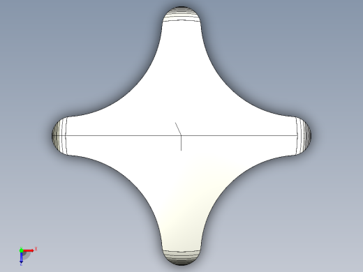 星型把手(鋁合金)ALCK-3D多系列多零件图纸模型俯视缩略图