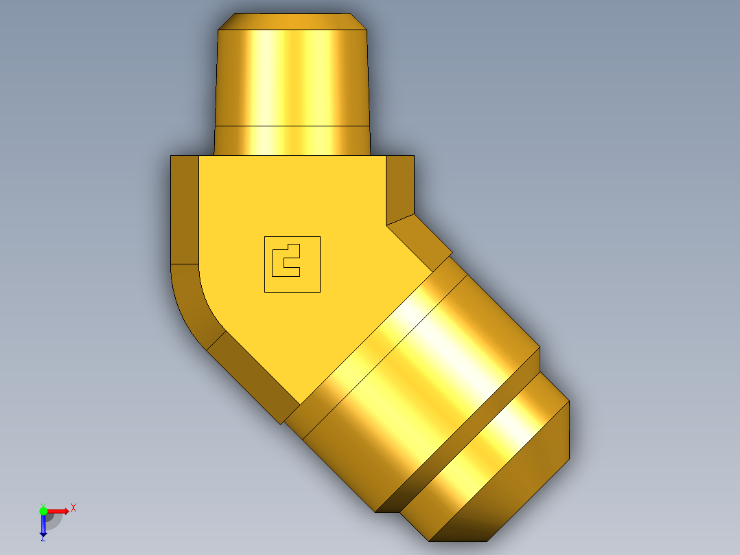 扩口式工业通用硬管接头45Deg Elbow 159F-6-2俯视图
