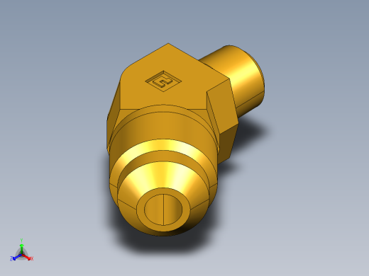 扩口式工业通用硬管接头45Deg Elbow 159F-6-2正等轴测缩略图