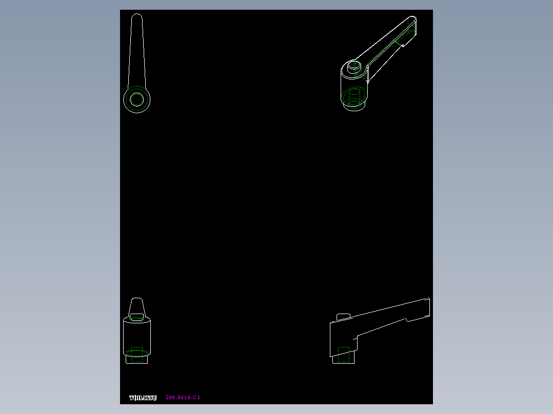 調整式把手(塑膠)200,201-2D多系列多零件图纸模型