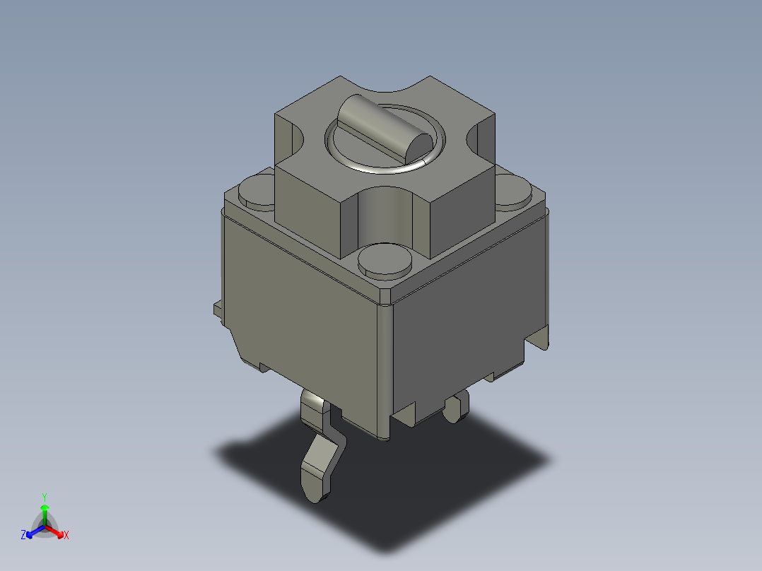 1超程轻触开关正等轴测图