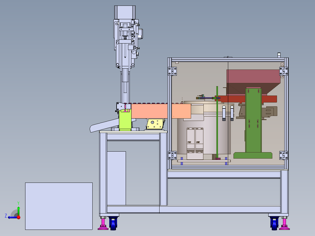 振动盘自动上料攻牙机sw16可编辑右视图
