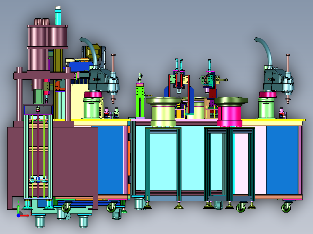 发热体锅炉涂胶打螺丝组装线前视图