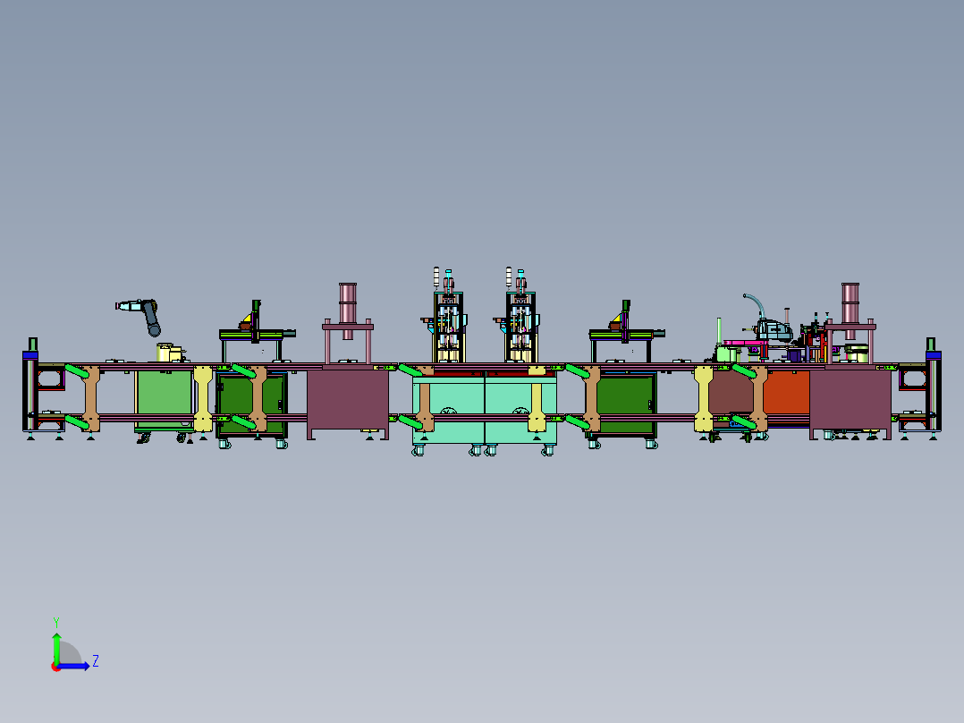 发热体锅炉涂胶打螺丝组装线左视图
