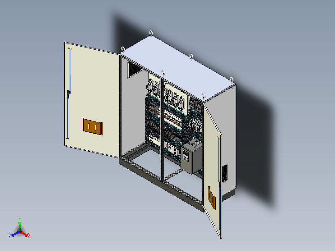 双柜组装刀开关风机软启动plc控制柜