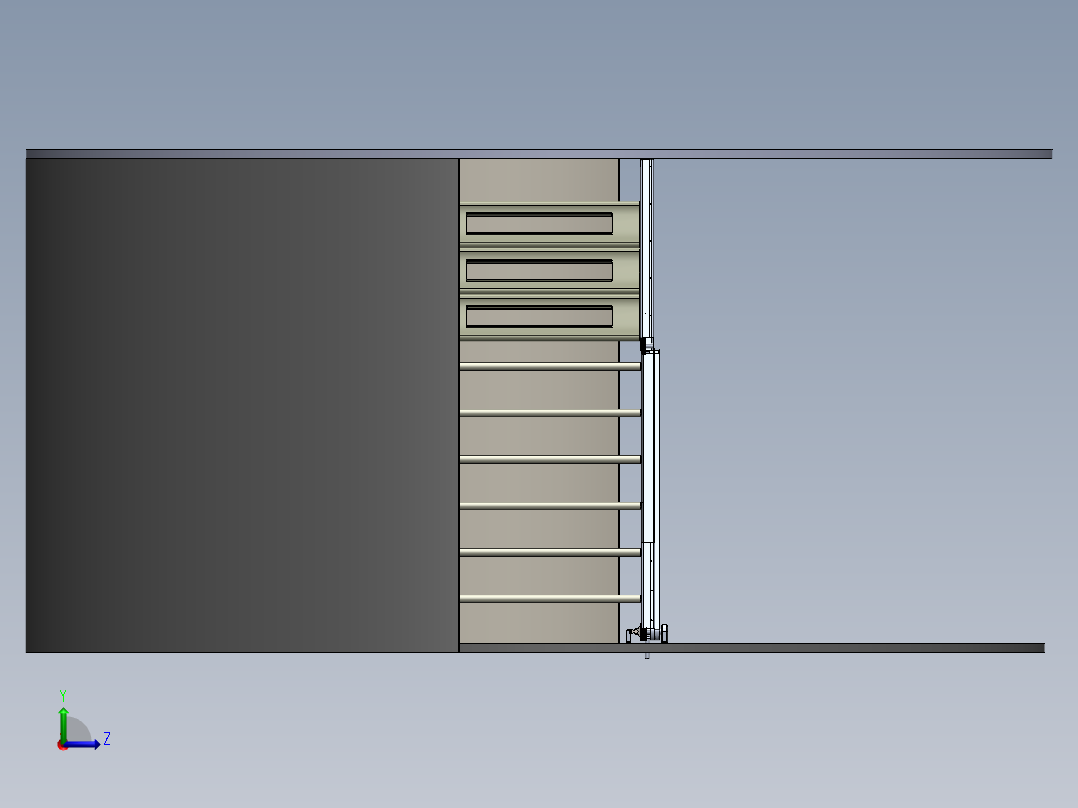 A3004262-束缚椅和折叠梯。左视图