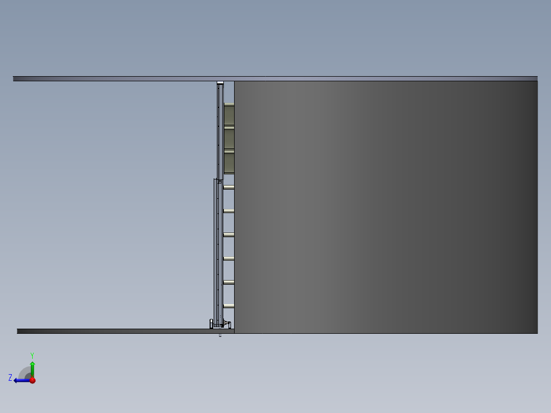A3004262-束缚椅和折叠梯。右视图