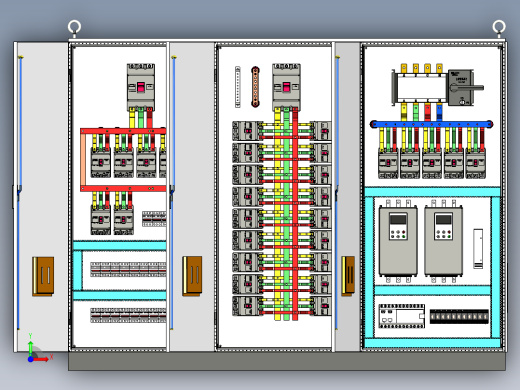 三柜组装630A双电源软启动plc控制柜 55757前视缩略图