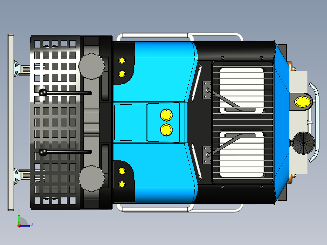 火车机车列车railway-engine-28311-模型格式为 stp左视图