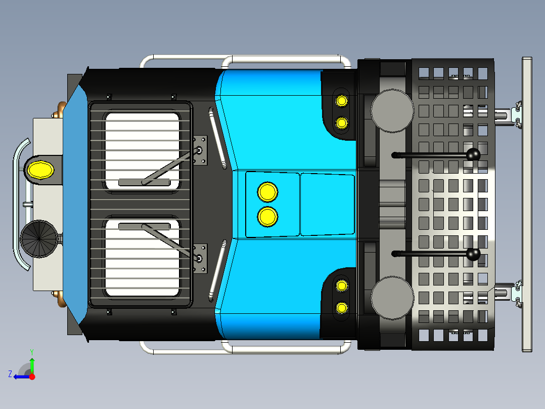 火车机车列车railway-engine-28311-模型格式为 stp右视图