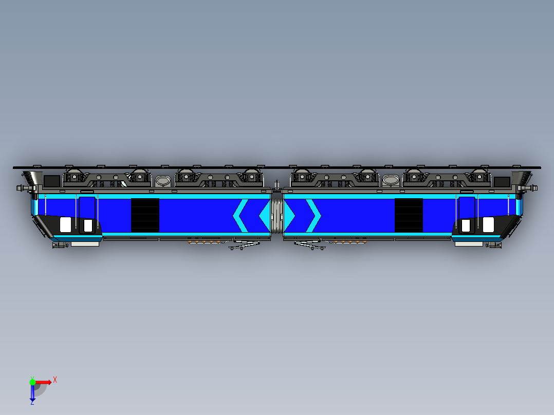 火车机车列车railway-engine-28311-模型格式为 stp俯视图