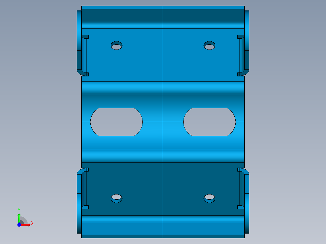 训练金属板支架前视图