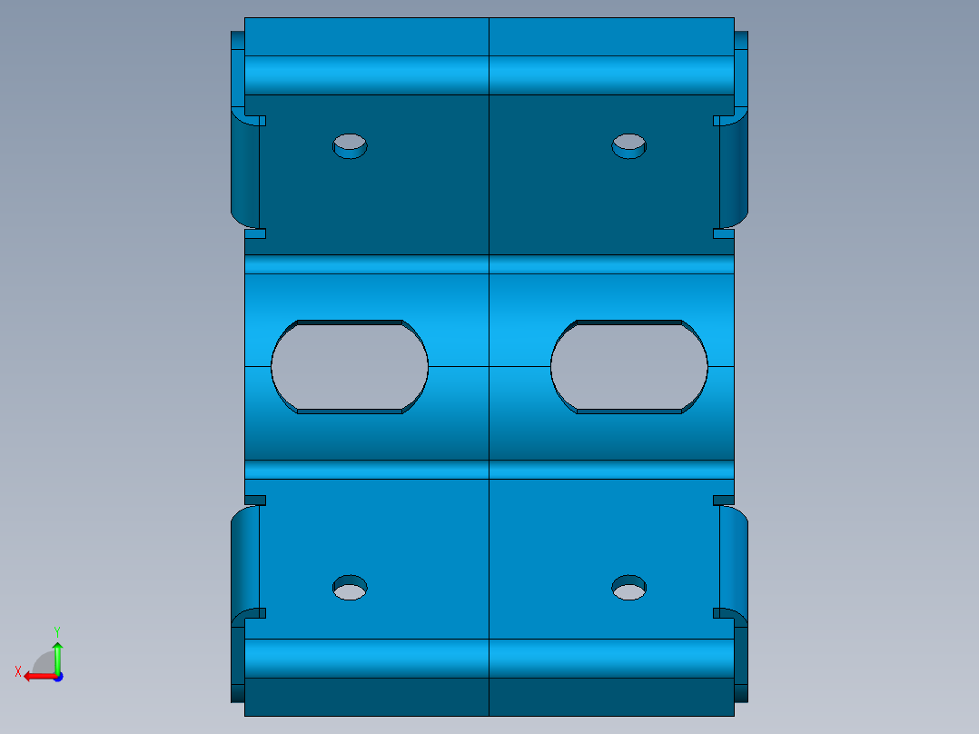 训练金属板支架后视图