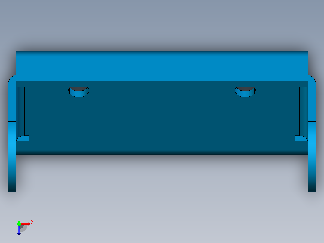 训练金属板支架俯视图