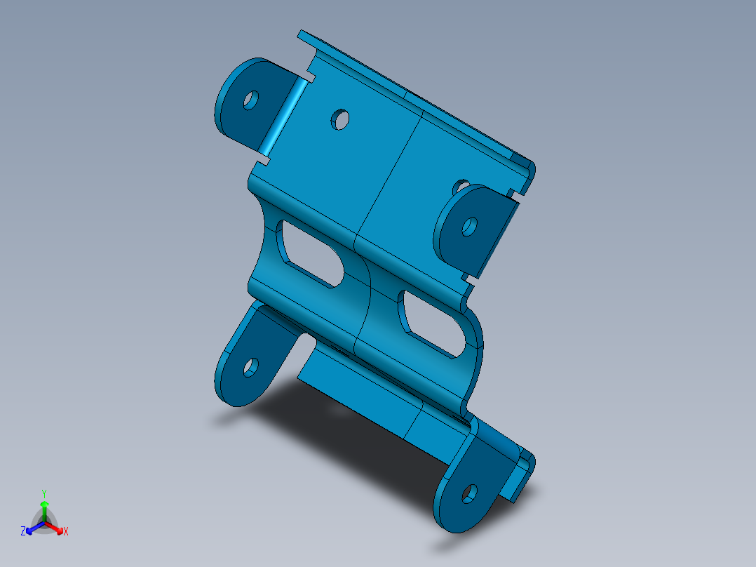 训练金属板支架正等轴测图