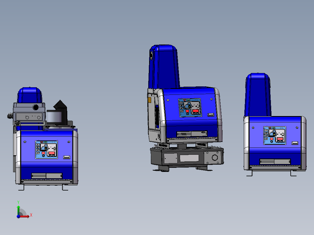 3款先进的弹性熔炼机模型前视图