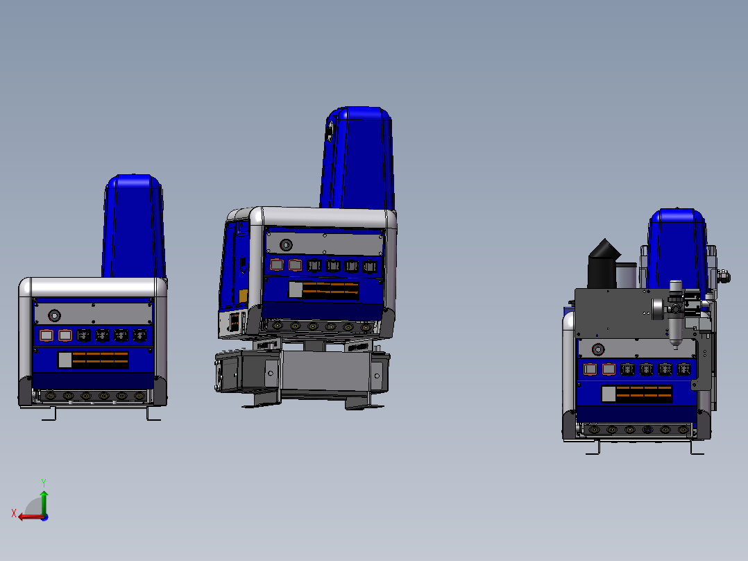 3款先进的弹性熔炼机模型后视图