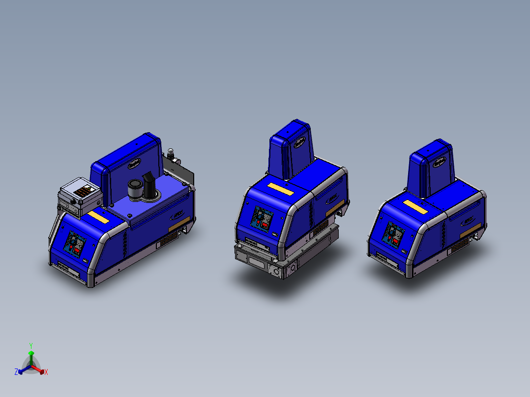 3款先进的弹性熔炼机模型正等轴测图