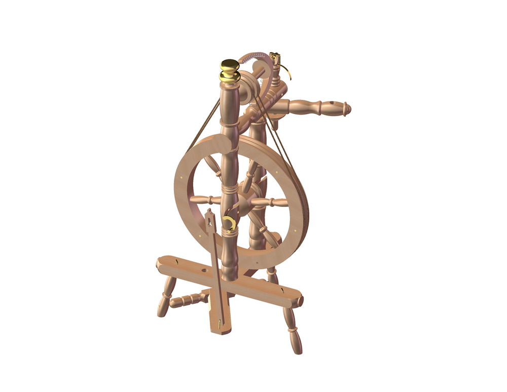 手工纺车SW12版本设计3D模型SolidWorks三维设计图