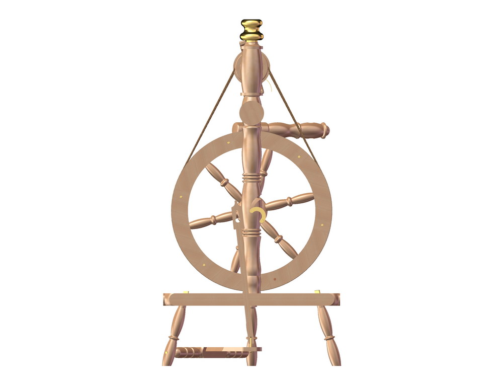 手工纺车SW12版本设计3D模型SolidWorks三维设计图