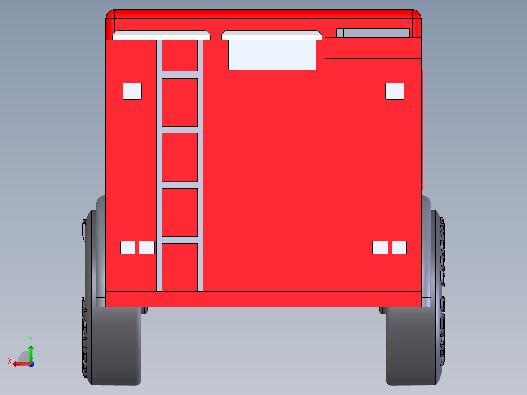 消防灭火车后视图