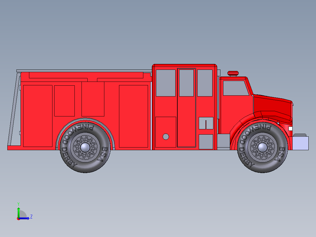 消防灭火车左视图