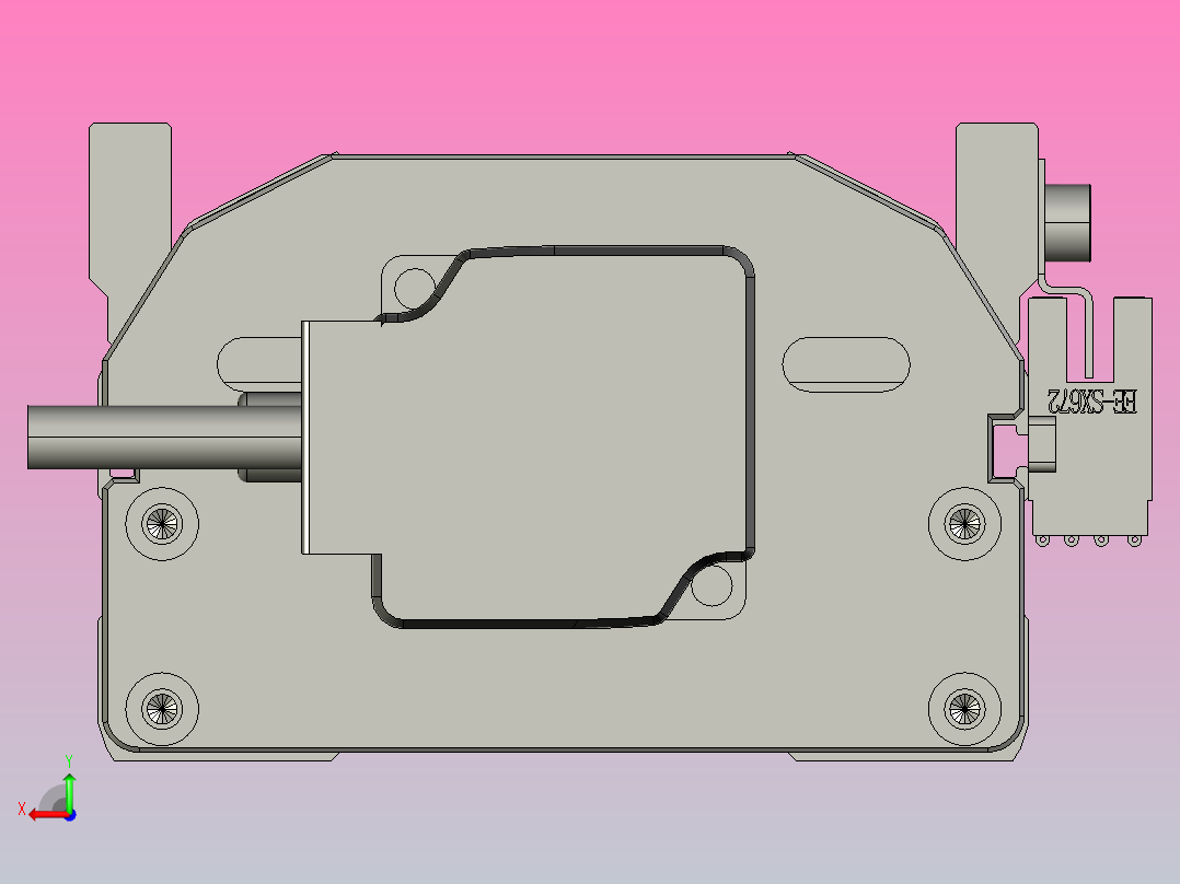 SYS12-BC-1050-100W滚珠花健、支撑座、滚珠丝杠、交叉导轨、直线模组.STEP后视图