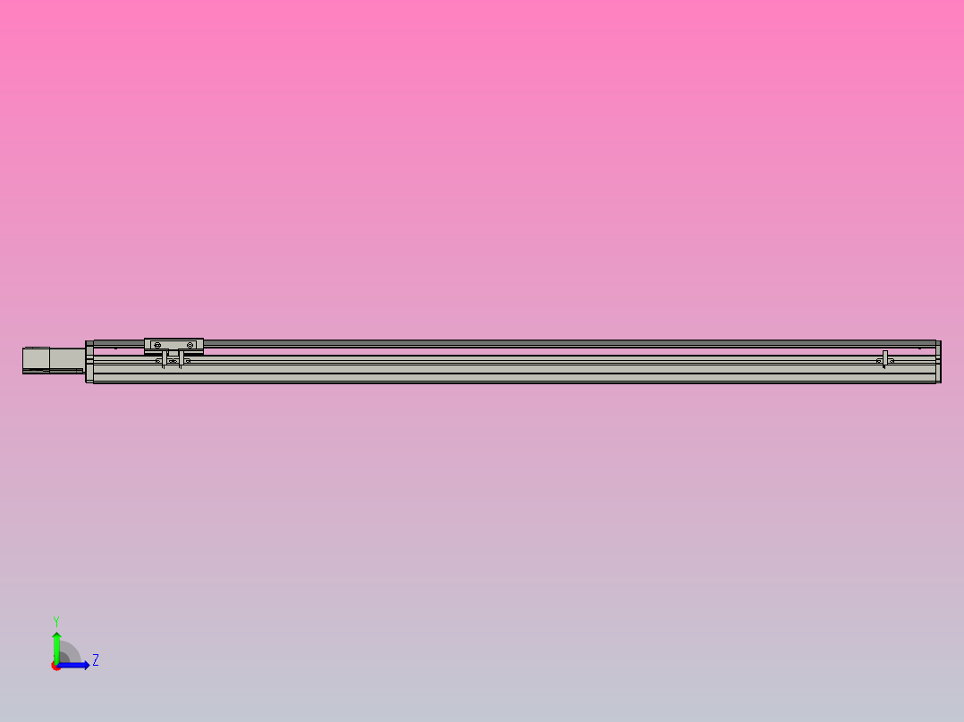 SYS12-BC-1050-100W滚珠花健、支撑座、滚珠丝杠、交叉导轨、直线模组.STEP左视图