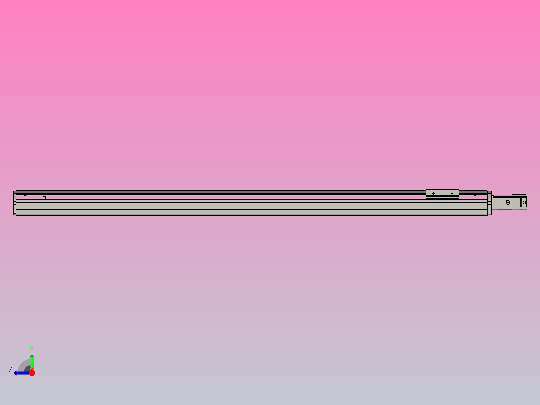SYS12-BC-1050-100W滚珠花健、支撑座、滚珠丝杠、交叉导轨、直线模组.STEP右视图