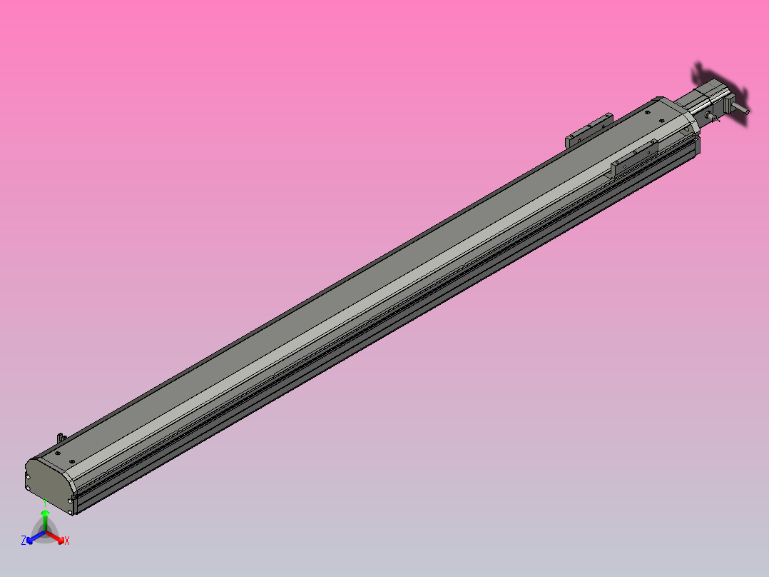 SYS12-BC-1050-100W滚珠花健、支撑座、滚珠丝杠、交叉导轨、直线模组.STEP正等轴测图