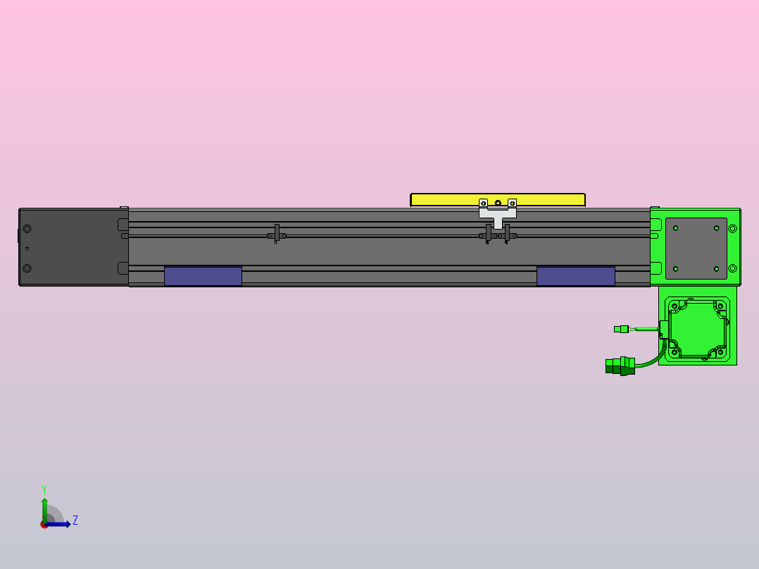 欧规同步带GTB110-750W伺服+行星减速机[GTB85-L20-300-RD-M750W-C2-N]滑台模组三菱电机左视图