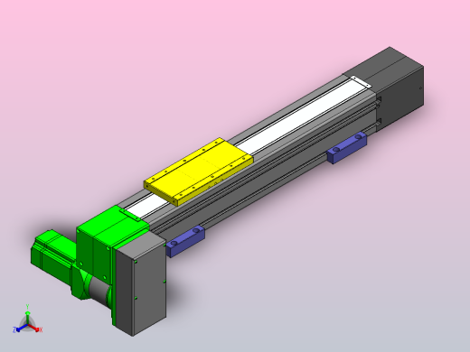 欧规同步带GTB110-750W伺服+行星减速机[GTB85-L20-300-RD-M750W-C2-N]滑台模组三菱电机正等轴测缩略图