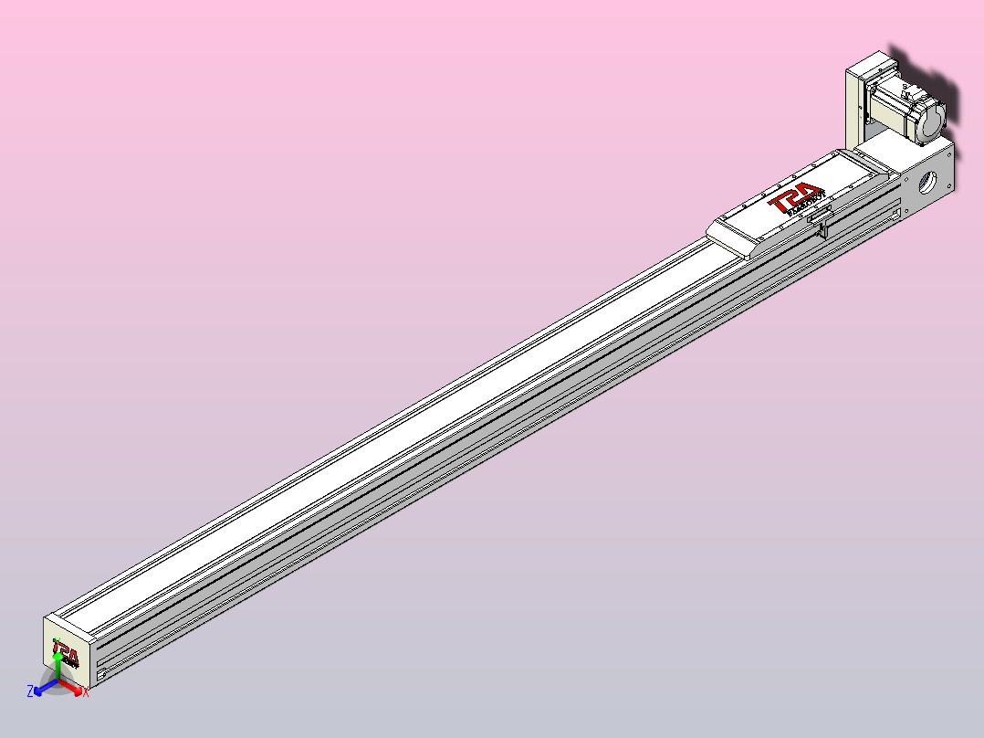 伺服电机集成皮带传动直线执行器TPA-OCB-120-224-L1550-RU-P75-N3主视图